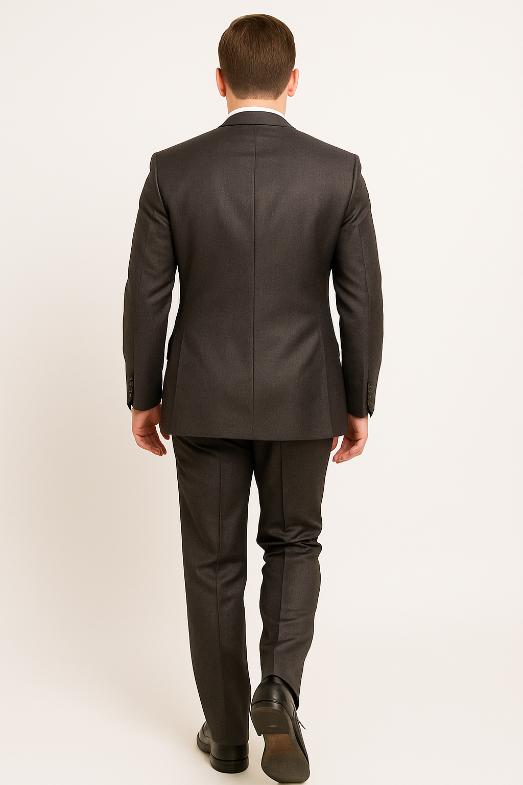 Mens Sharkskin Suits Two Button Suit New Edition Shiny Sharkskin Dark Brown