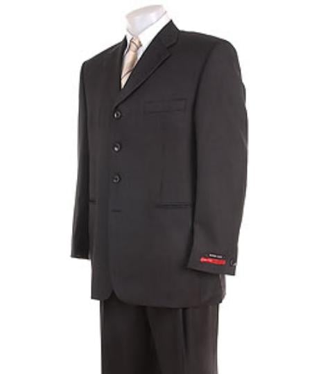 Men's Solid Black 4 buttons Super Pleated Pants premier quality Online Sale Clearance Suit