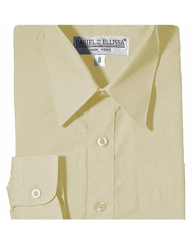 Boy's Daniel Ellissa One Chest Pocket French Cuff Ivory Men's Dress Shirt
