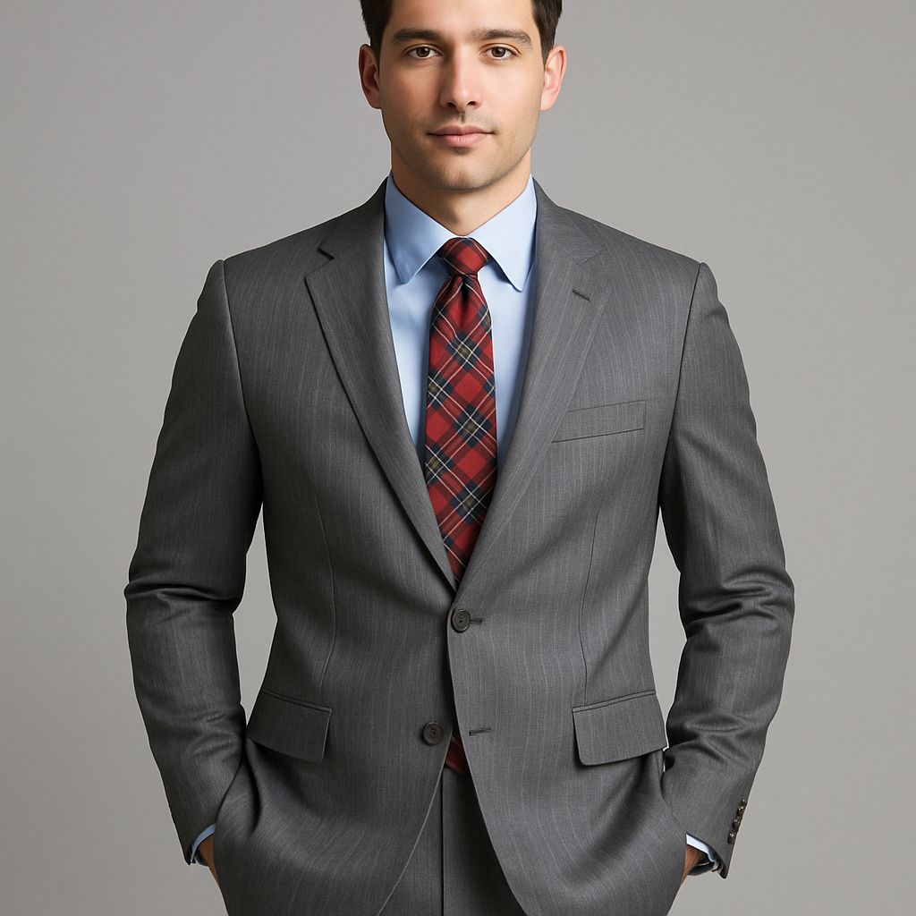 Mens Gray Tweed Suit - Gray Suit - Winter Fabric Heavy Suit
