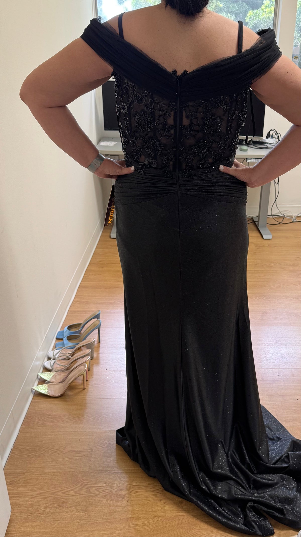 Mother Of The Bride Dress Off The Shoulder Sequin Gown By May Queen MQ2151-New Collection