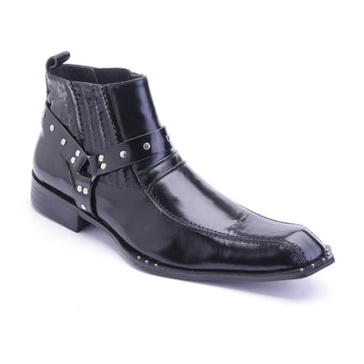 Mens Zota Leather Fashion Dress Boot in Black