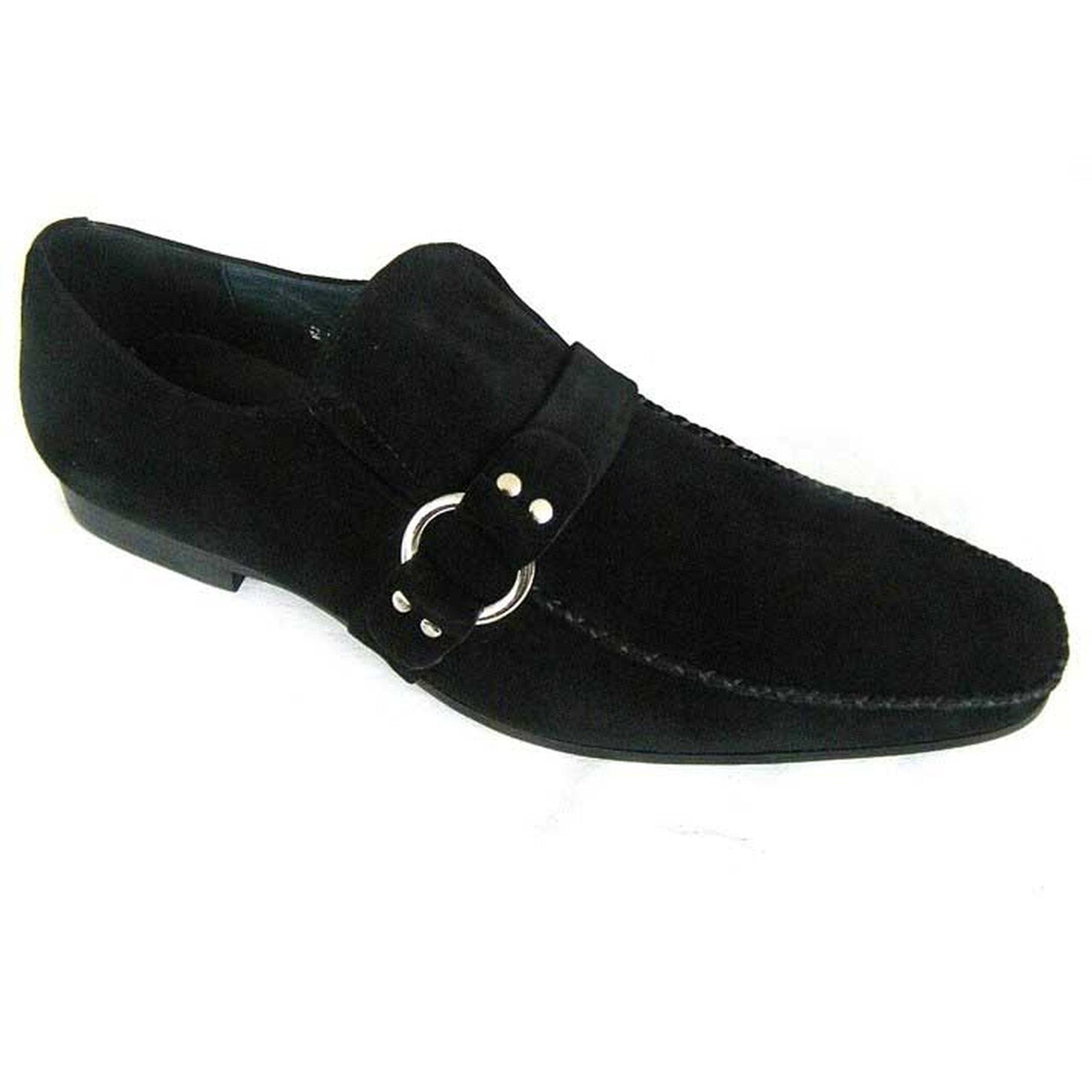 Zota Brown Suede Slip-On Loafers Black