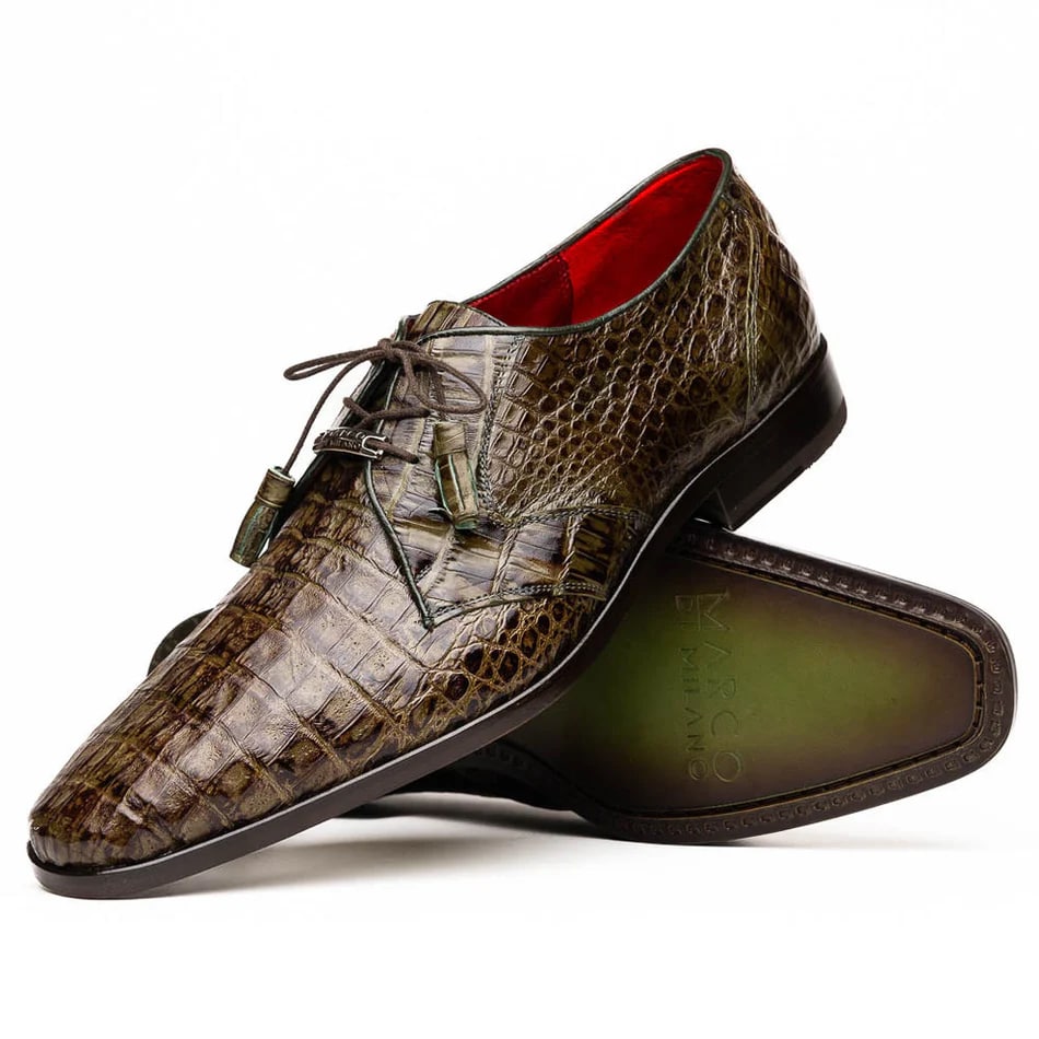 Marco Di Milano Lacio Wood Green Caiman Derby Oxfords