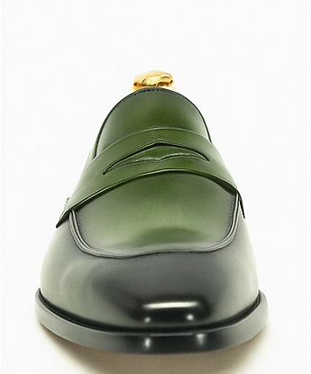 Mens Green Dress Shoes Mens Color Penny Stylish Dress Loafer -Olive