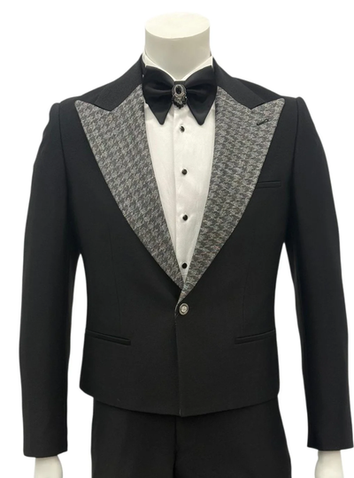 Mens 1920s Style Black and Silver Tail Tuxedo β Classic Aristocratic Look