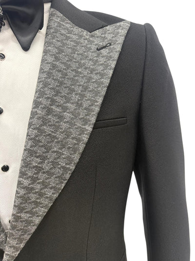 Mens 1920s Style Black and Silver Tail Tuxedo β Classic Aristocratic Look