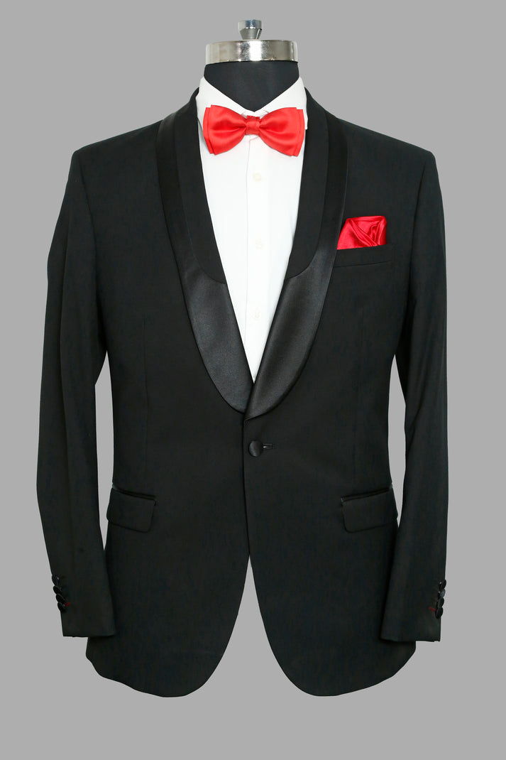Buy & Dont pay Tuxedo Rental Single Button Shawl Lapel Black Tuxedo Cheap Priced Suits For Men