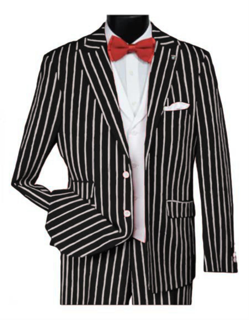 Bold 1920s Gangster Pinstripe Suit