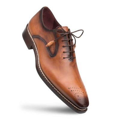 Mezlan Gavino Cognac Leather Oxford Shoes