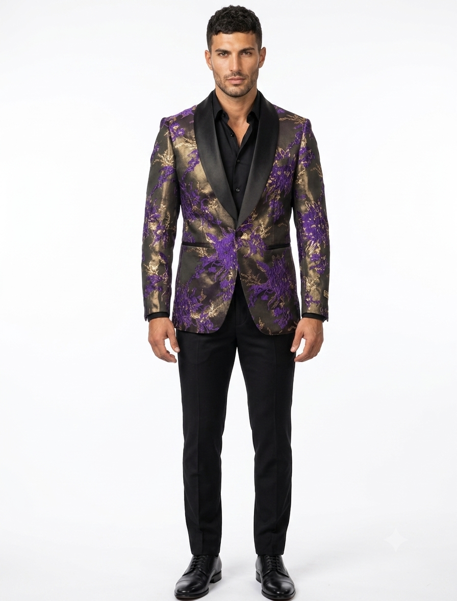 Mardi Gra Custom - Purple and Gold Two Toned Tuxedo