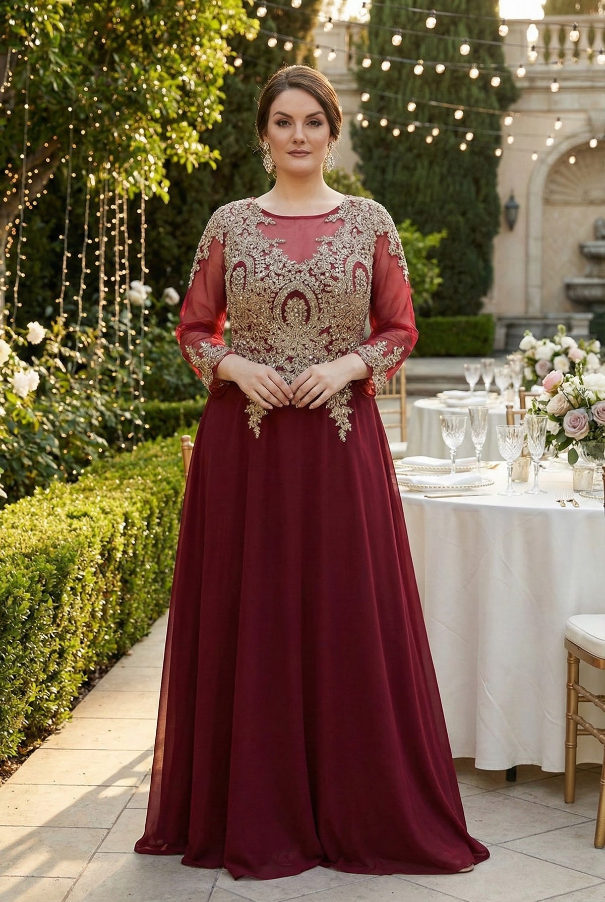 Plus Size Long Evening Gown Maxi Formal Dress for Women By May Queen MQ1549