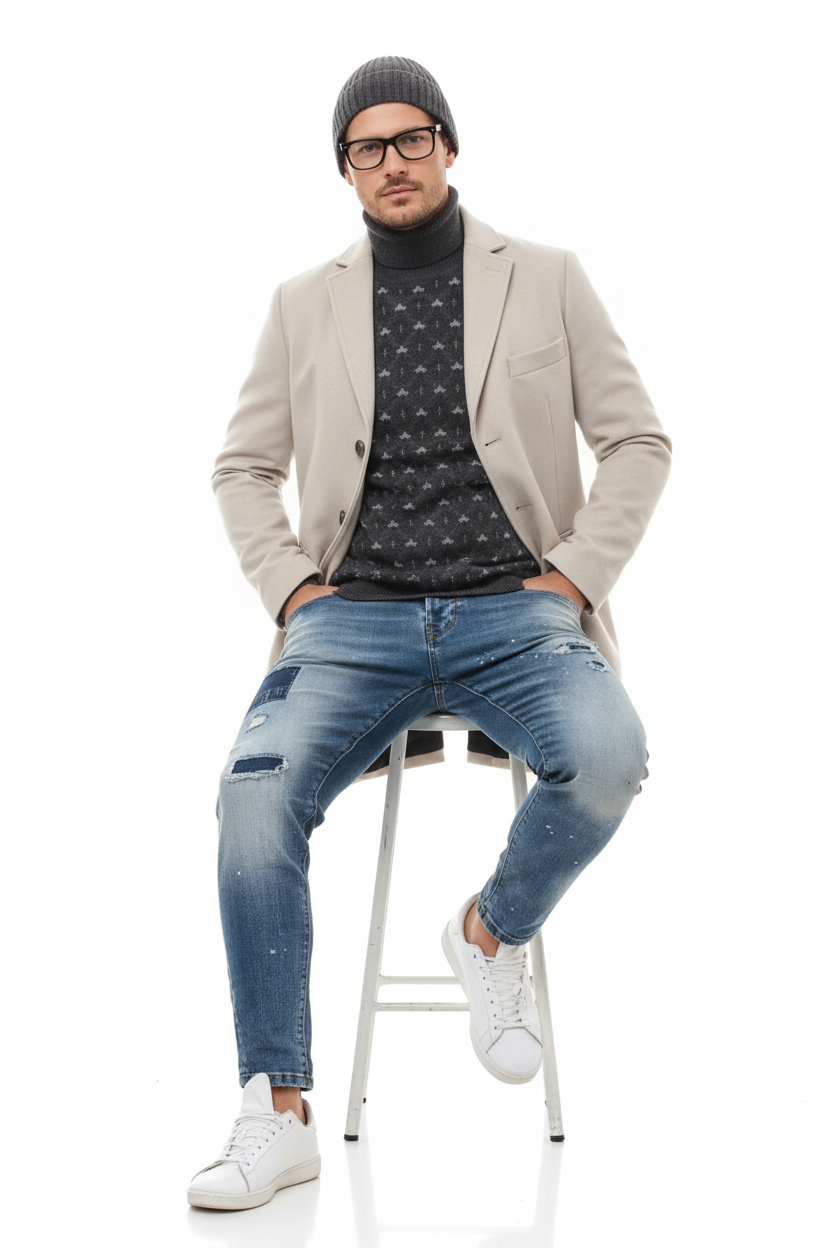 Light Tan Wool Carcoat - Beige Sand Overcoat