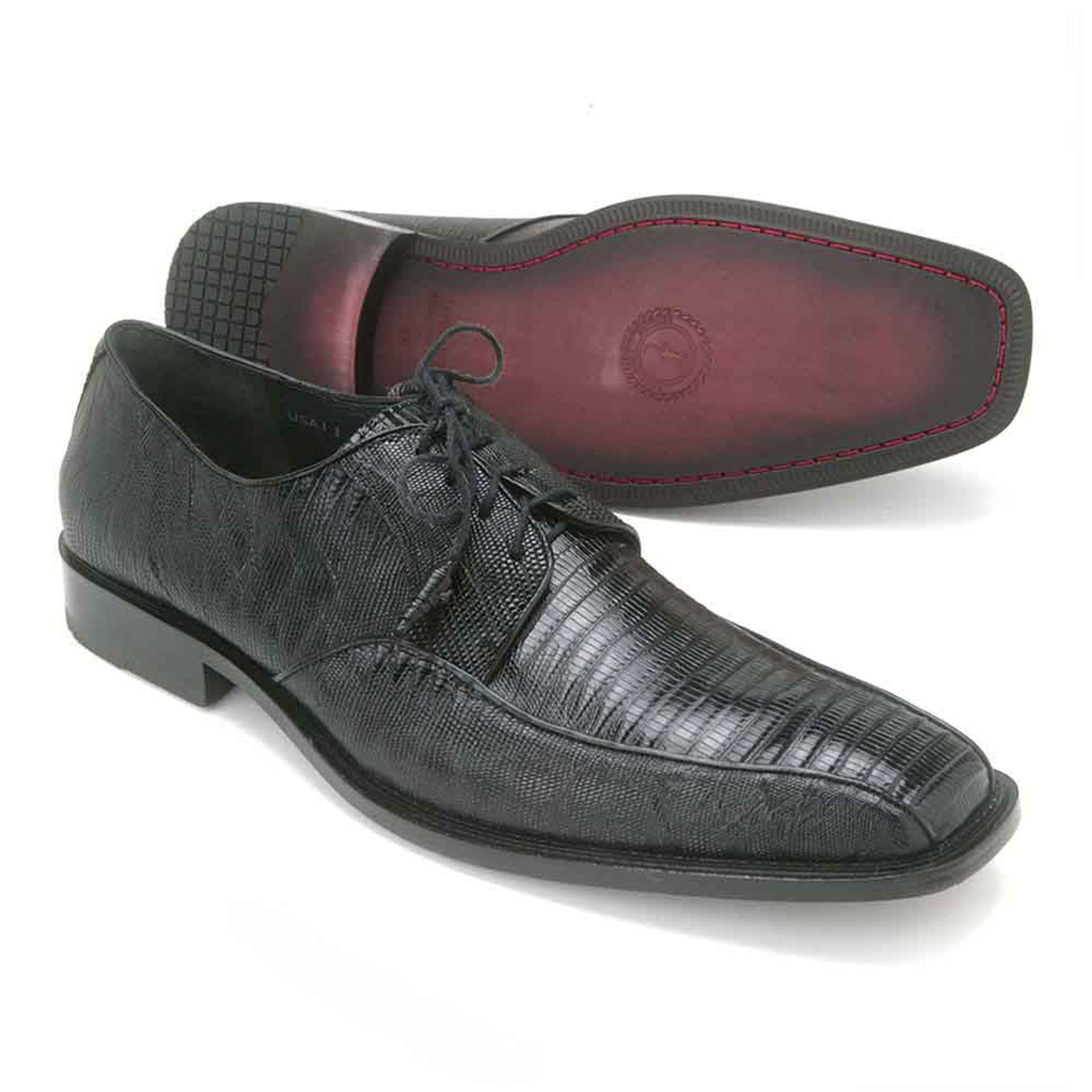 Los Altos Black Lizard Lace-Up Bicycle Toe Shoes