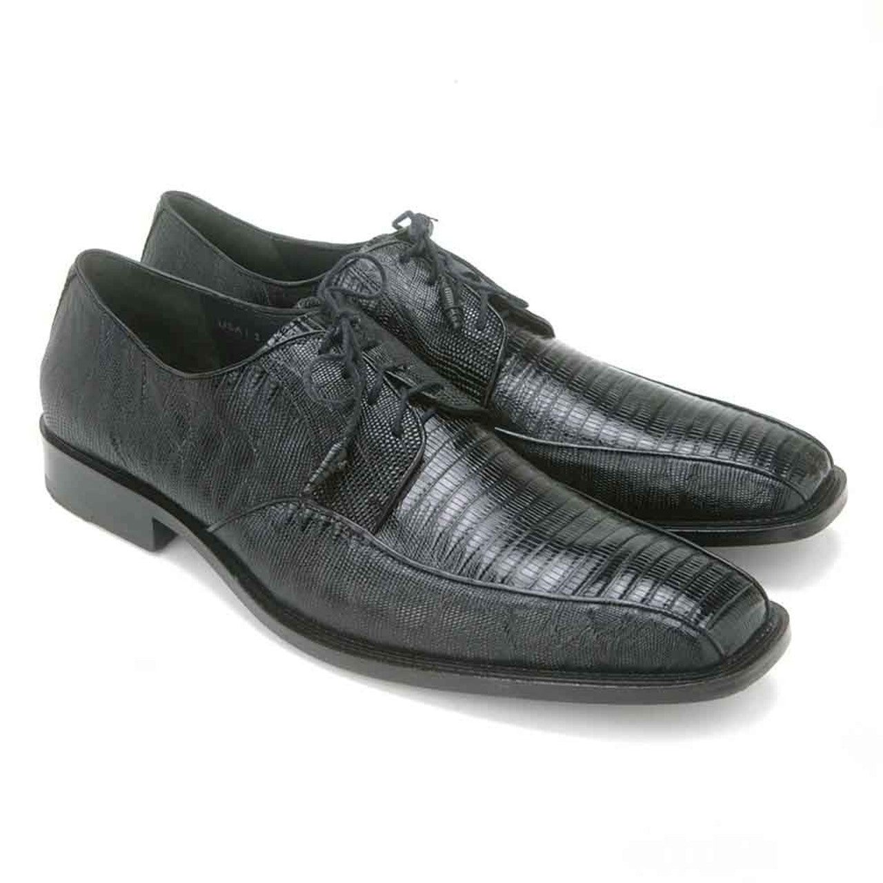 Los Altos Black Lizard Lace-Up Bicycle Toe Shoes