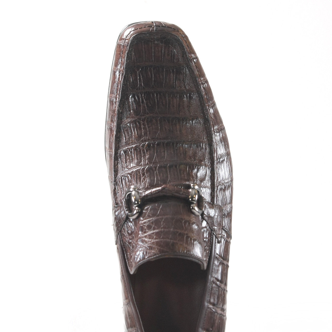 Caiman Crocodile Brown Slip-On Loafers