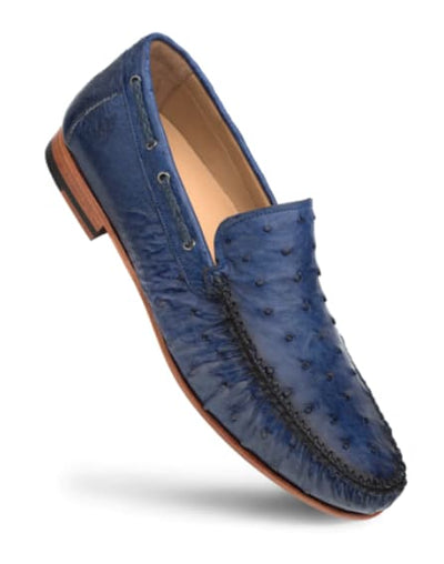Genuine Ostrich Moccasin Slip On by Mezlan