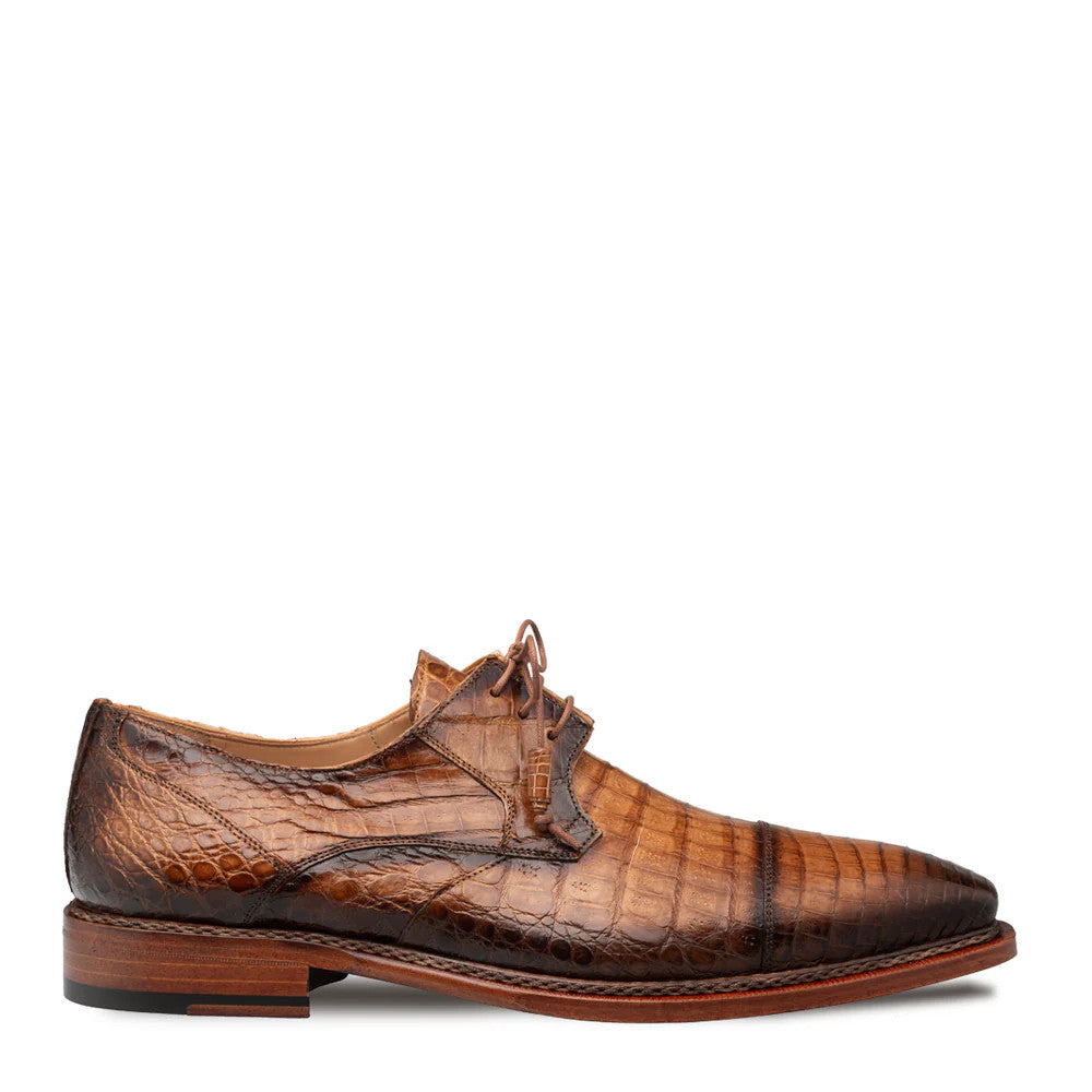Giovane Crocodile Derby Camel by Mezlan