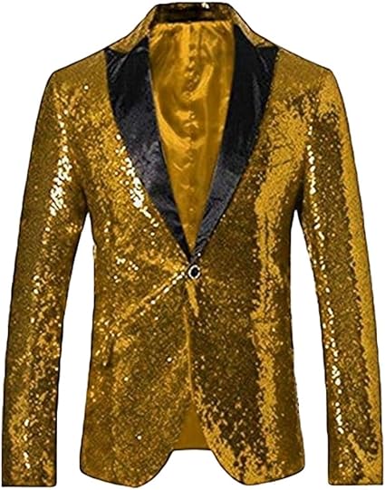 Gold Sequin Glitter Dinner Jacket by Alberto Nardoni