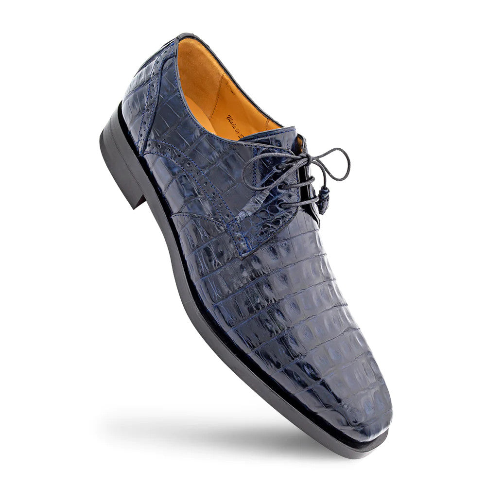 Golfo Plain Toe Crocodile Derby by Mezlan