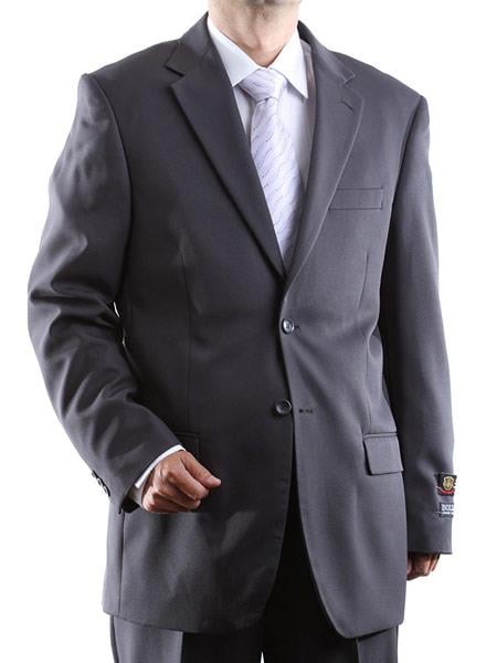 Bolzano Men's Two Button 100% Polyester Suit With Pleated Pant