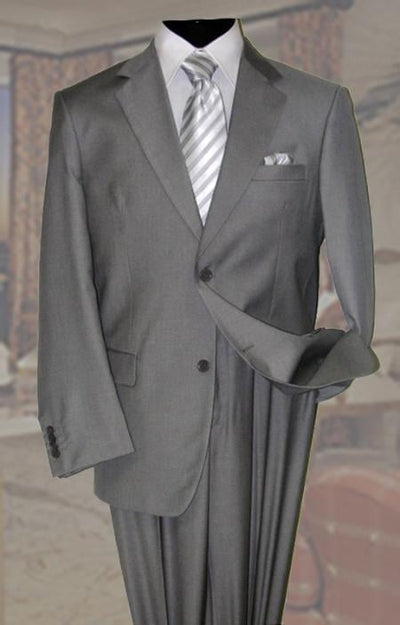 Gray Men's Wool Suit 2 Button 2pc Super 150's With Hand Pick Stitch Suit mensusa