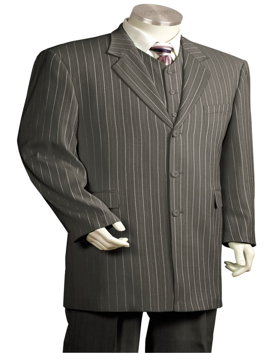 Gray Pinstripe Notch Lapel Gangster Suit