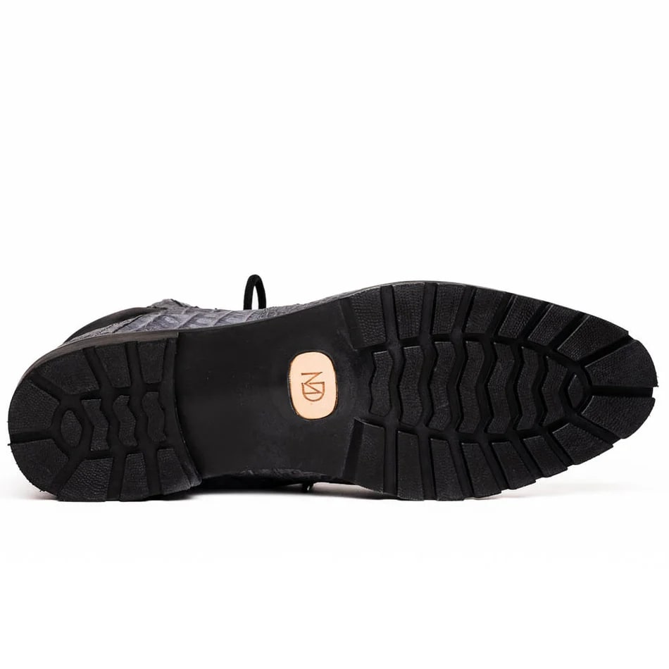 Marco Di Milano Leoni Oil Gray Caiman Rugged Boots