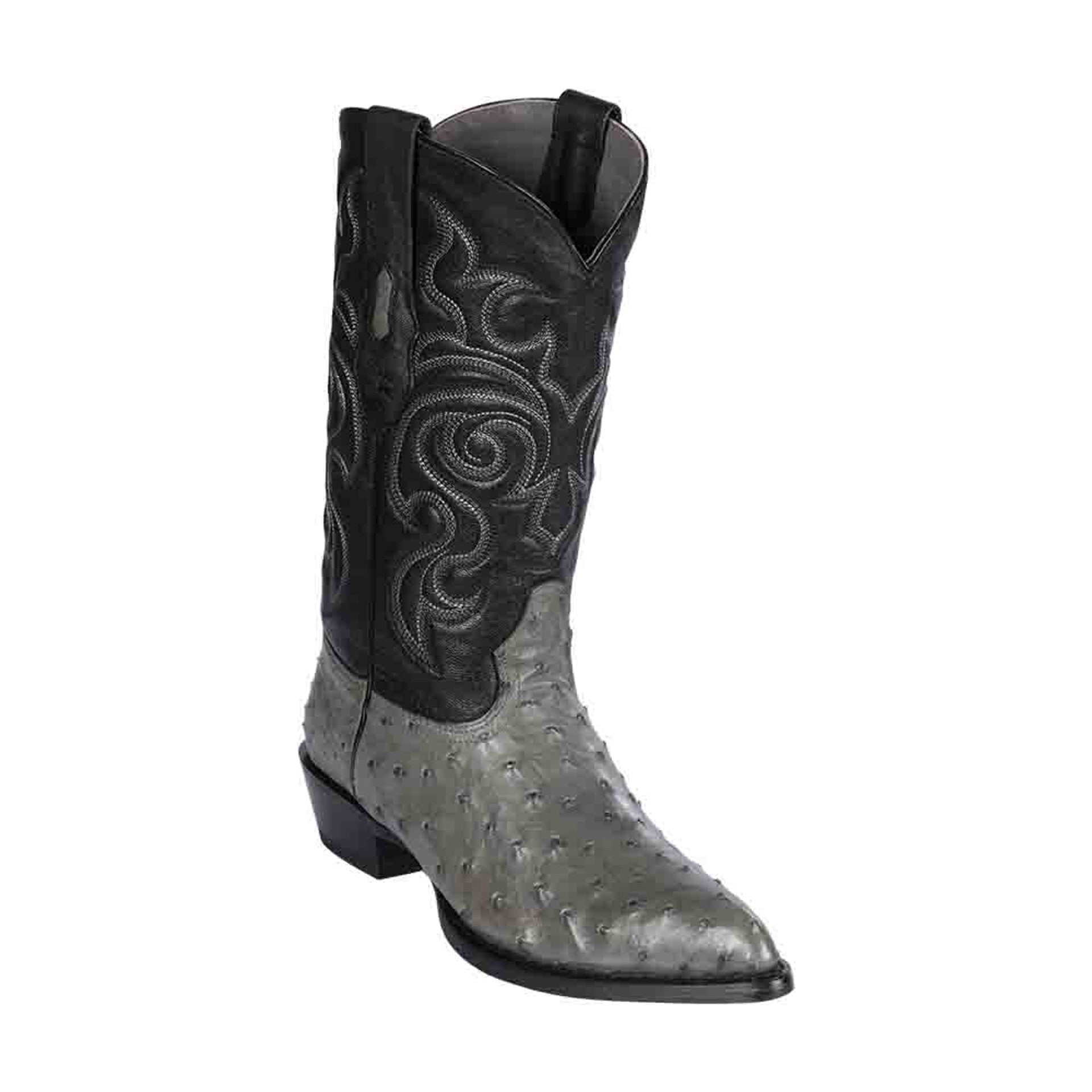 Los Altos Gray Full Quill Ostrich Boots