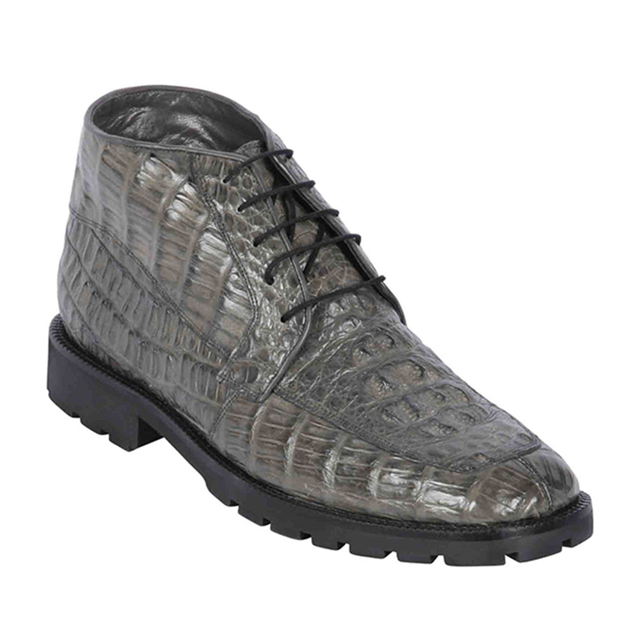 Los Altos Gray Caiman Hornback Boots