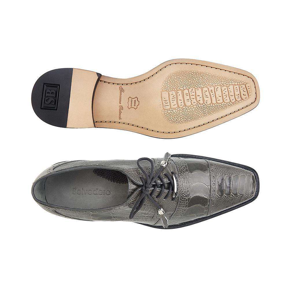 Belvedere Batta Ostrich Cap Toe Oxfords