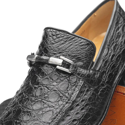 Fabro Gray Exotic Crocodile Horsebit Loafers