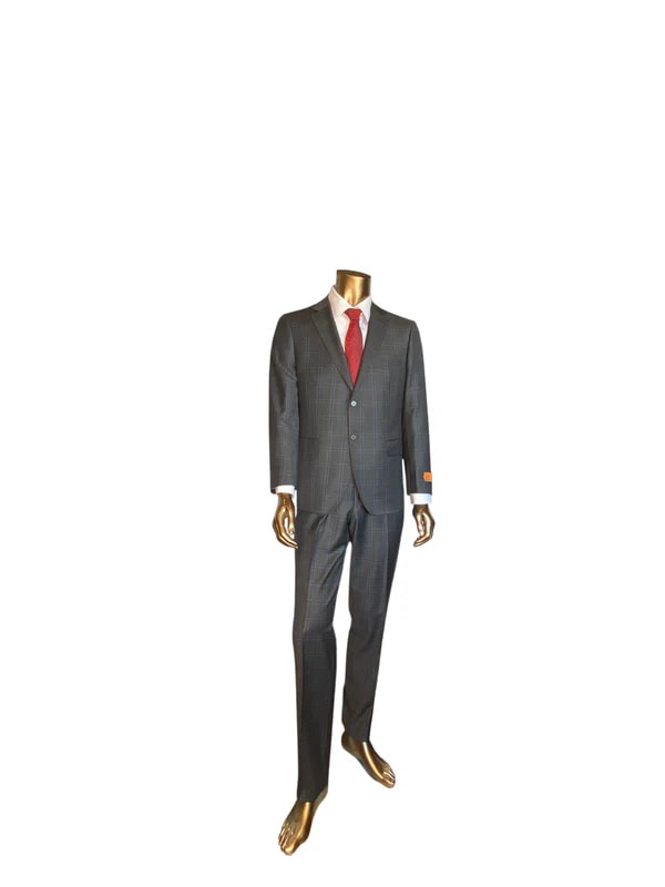 Enzo Gray Plaid Suit by Rossiman