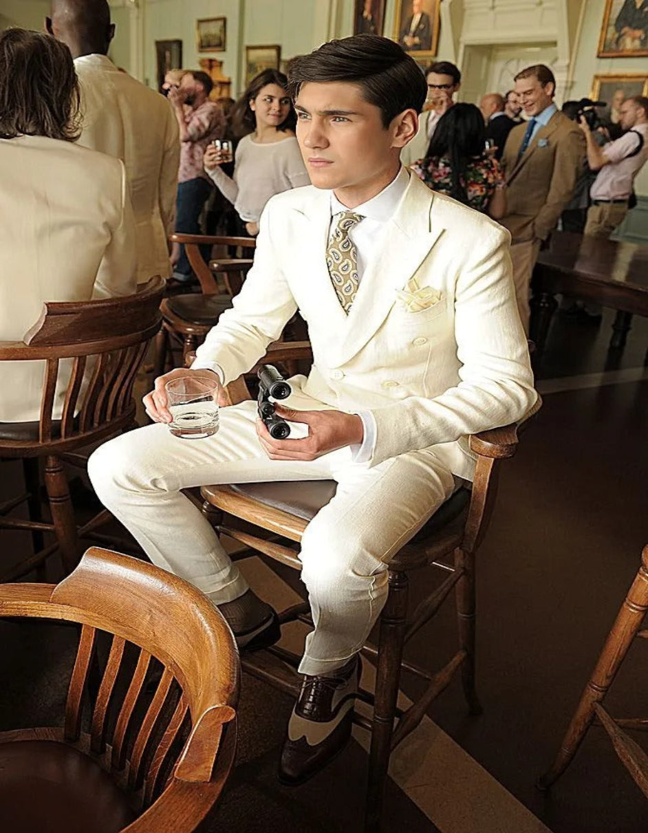 Ivory Slim Fit Gatsby Linen Suit