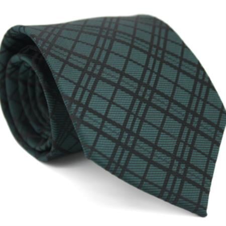 Slim Forest Green Gentlemans Necktie with Matching Handkerchief - Tie Set - Men's Neck Ties - Mens Dress Tie - Trendy Mens Ties