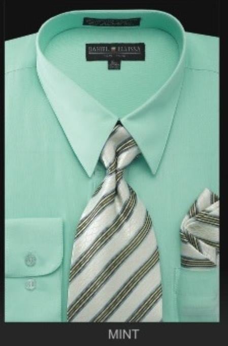 Affordable Clearance Cheap Mens Dress Shirt Sale Online Trendy - Premium Tie - Mint Green Lime Men's Dress Shirt