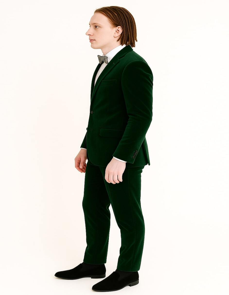 Men's Emerald Green Velvet Slim Fit Tuxedo