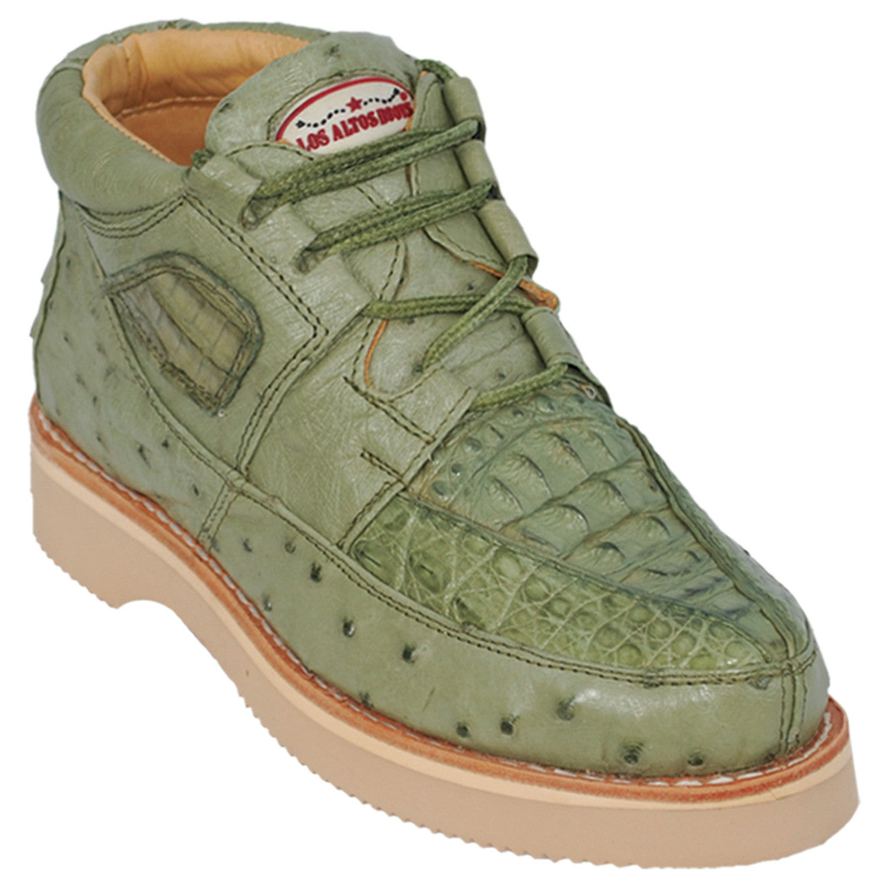 Caiman & Ostrich Green Sneakers by Los Altos