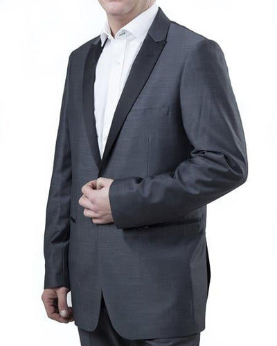 Men s Grey Two Toned Peak Lapel Regular Fit
