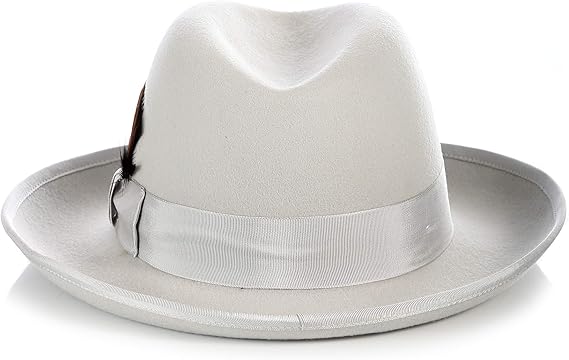 Premium Godfather Homburg Hat Men's Light Grey