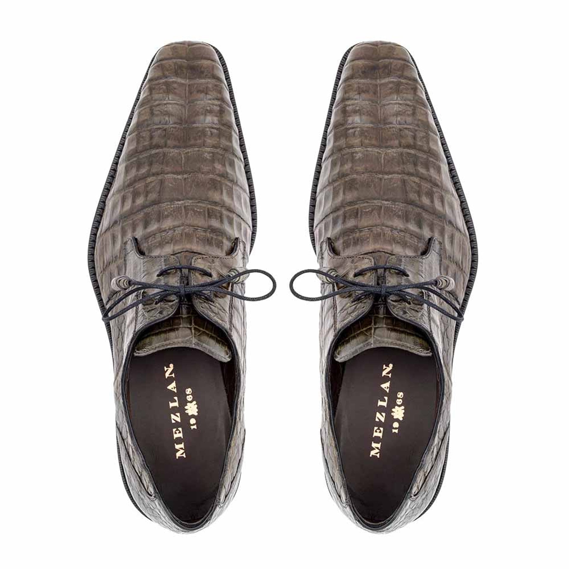 Anderson Grey Crocodile Lace-Up by Mezlan