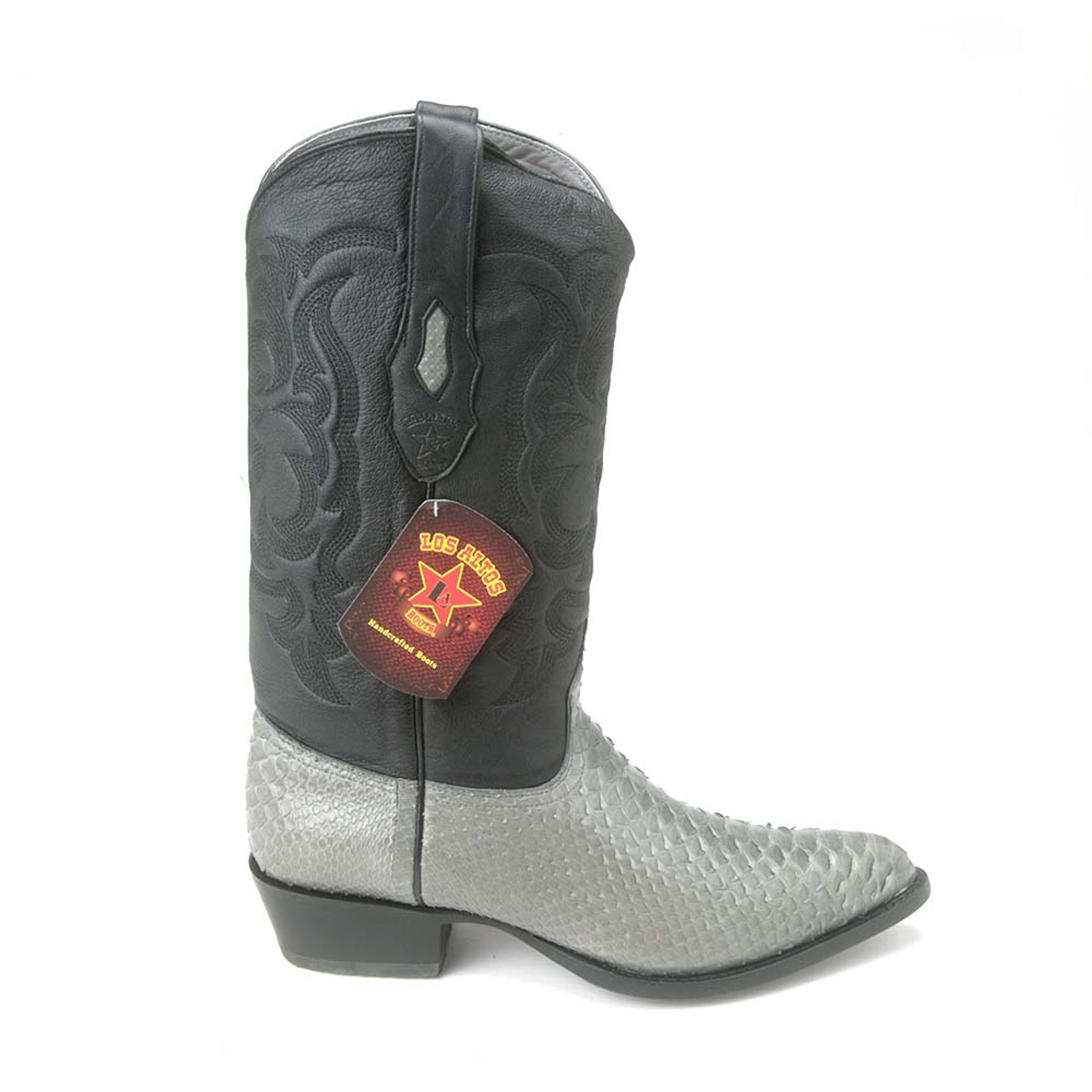 Los Altos Grey J-Toe Python Boots