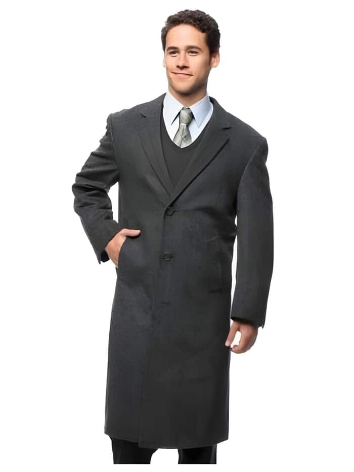 Herringbone Cashmere Blend Three Button Coat