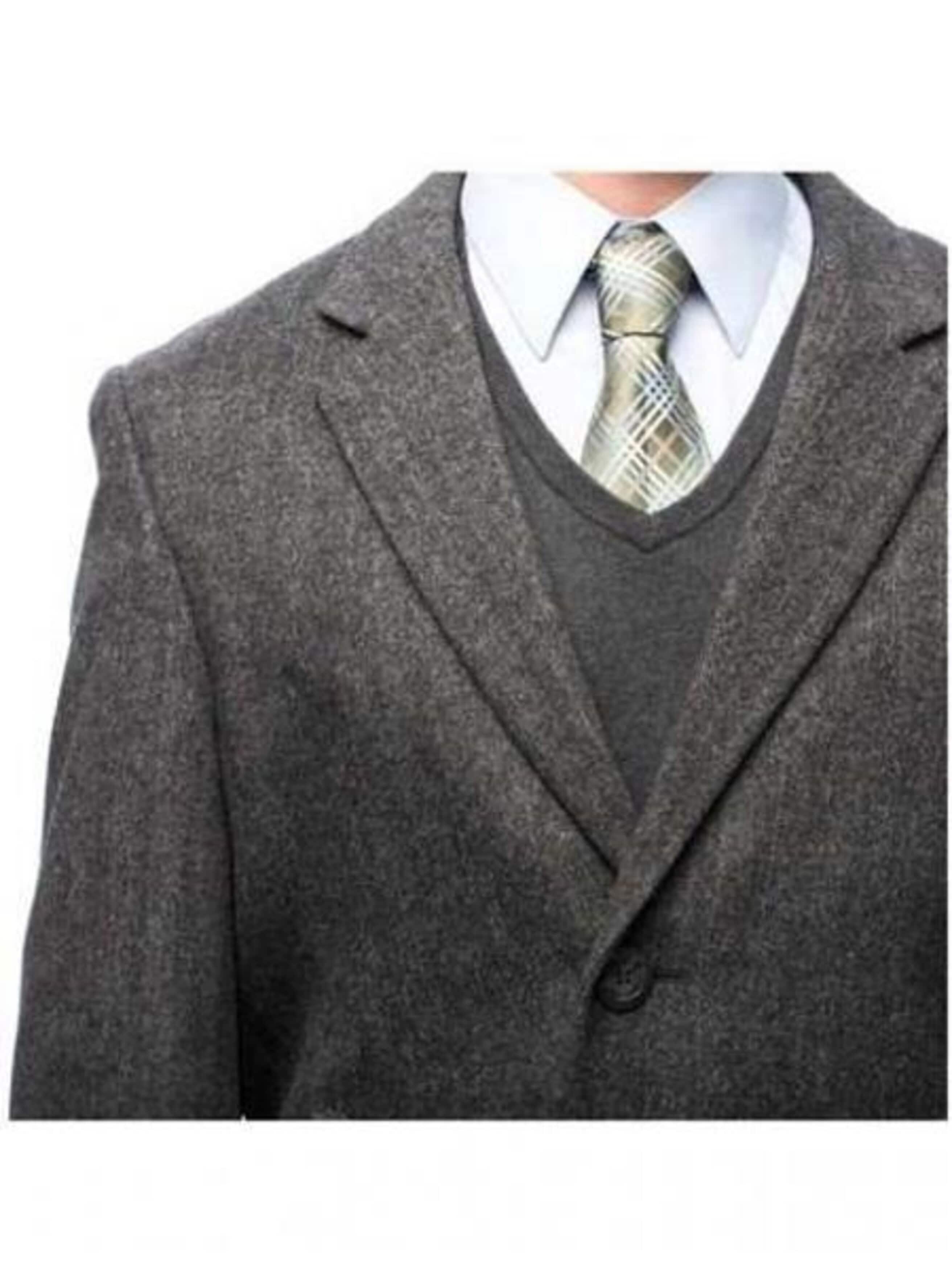 Herringbone Cashmere Blend Three Button Coat