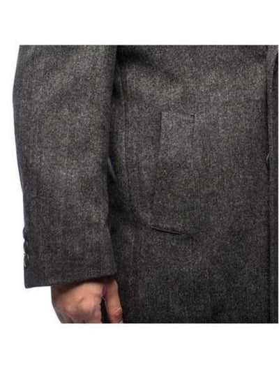Herringbone Cashmere Blend Three Button Coat