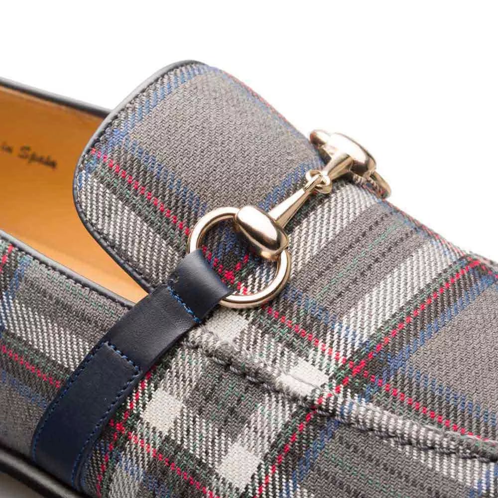 Mezlan Knighton Plaid Apron Toe Mens Moccasin