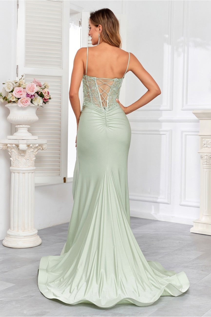 High Couture HC1007 Fitted Prom Long Formal Beaded Evening Gown