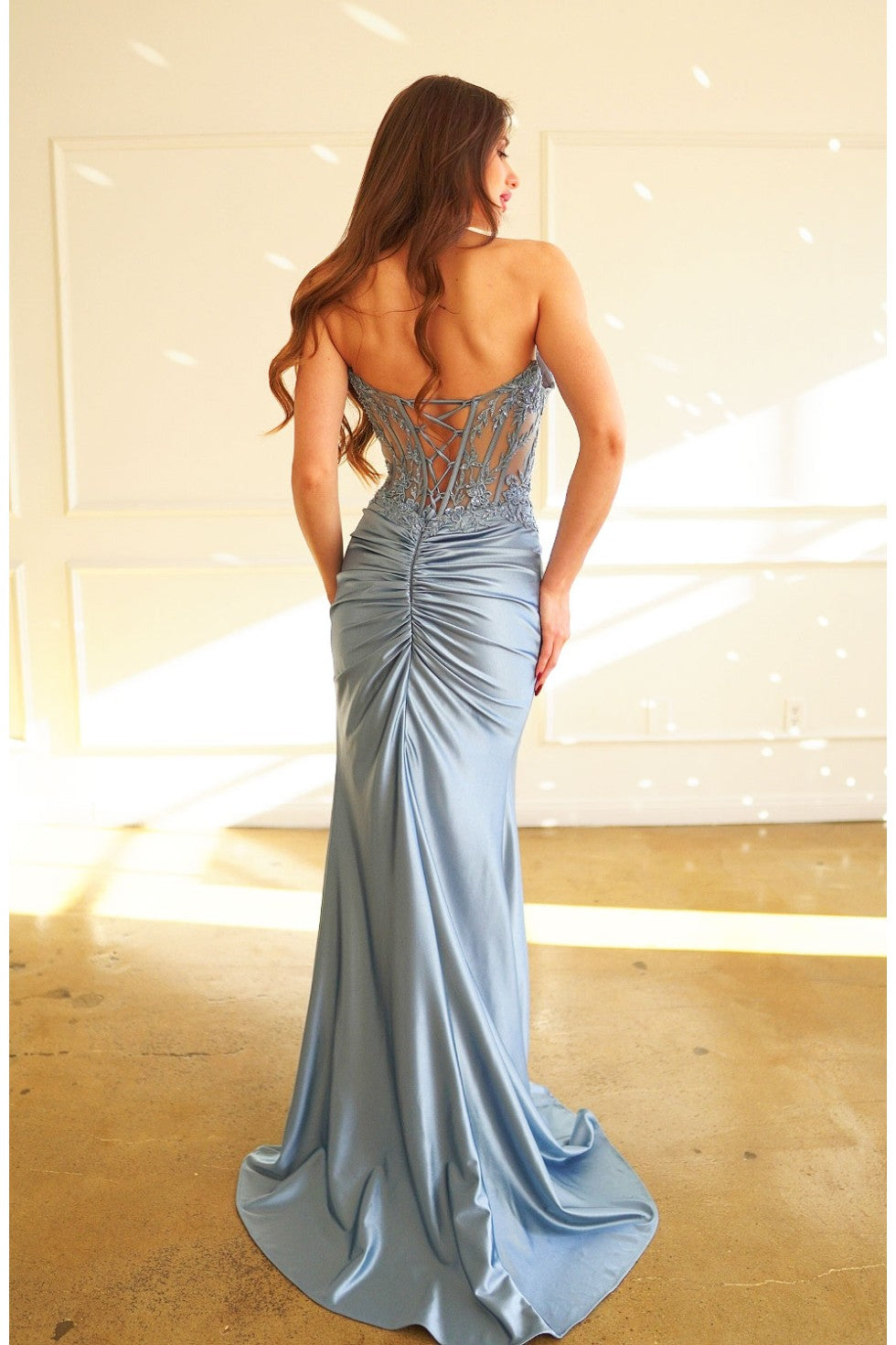 High Couture HC1022 Long Formal Prom Pleated Dress
