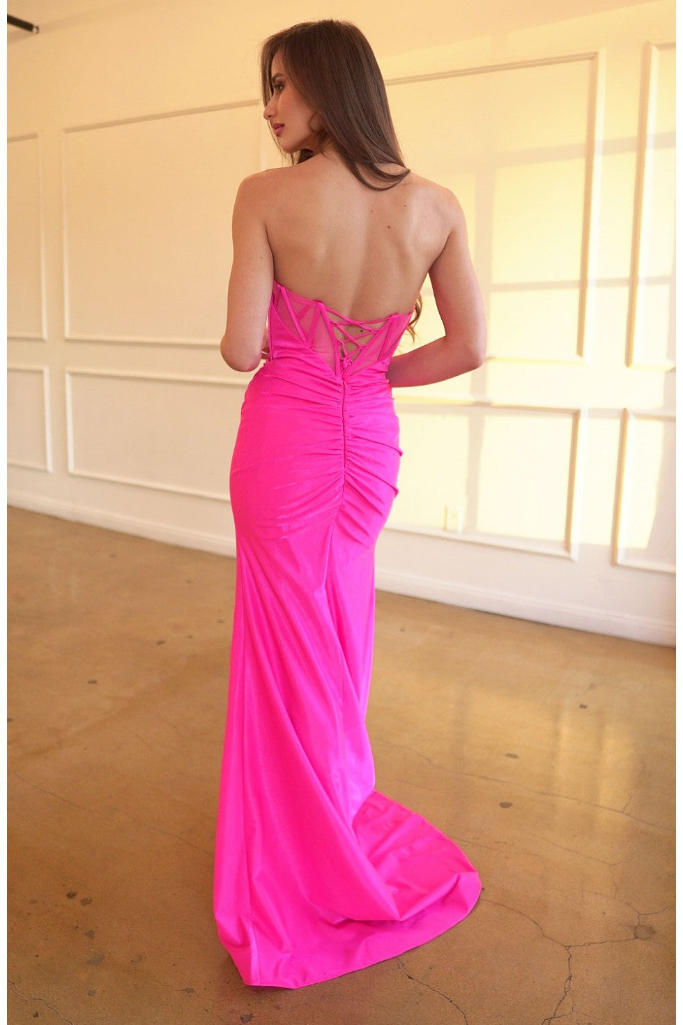 High Couture HC1028 Fitted Formal Long Slit Prom Dress