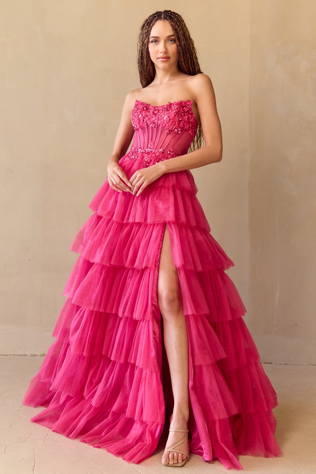 Formal Dress Sweetheart Beaded Sequin Prom Gown By Amelia Couture 9053